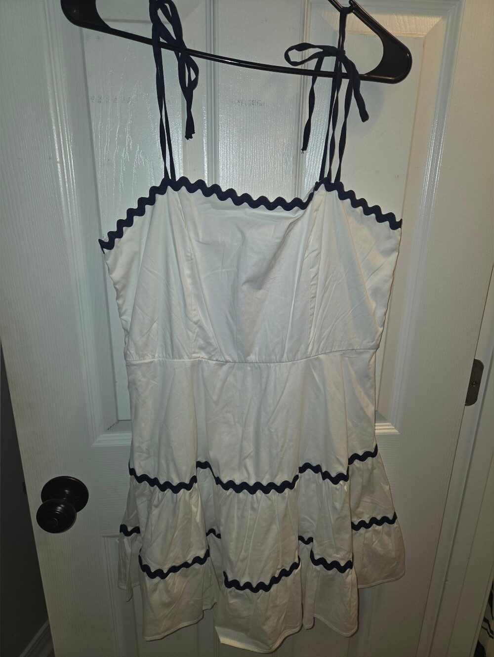 Francescas White Sundress with Navy Trim